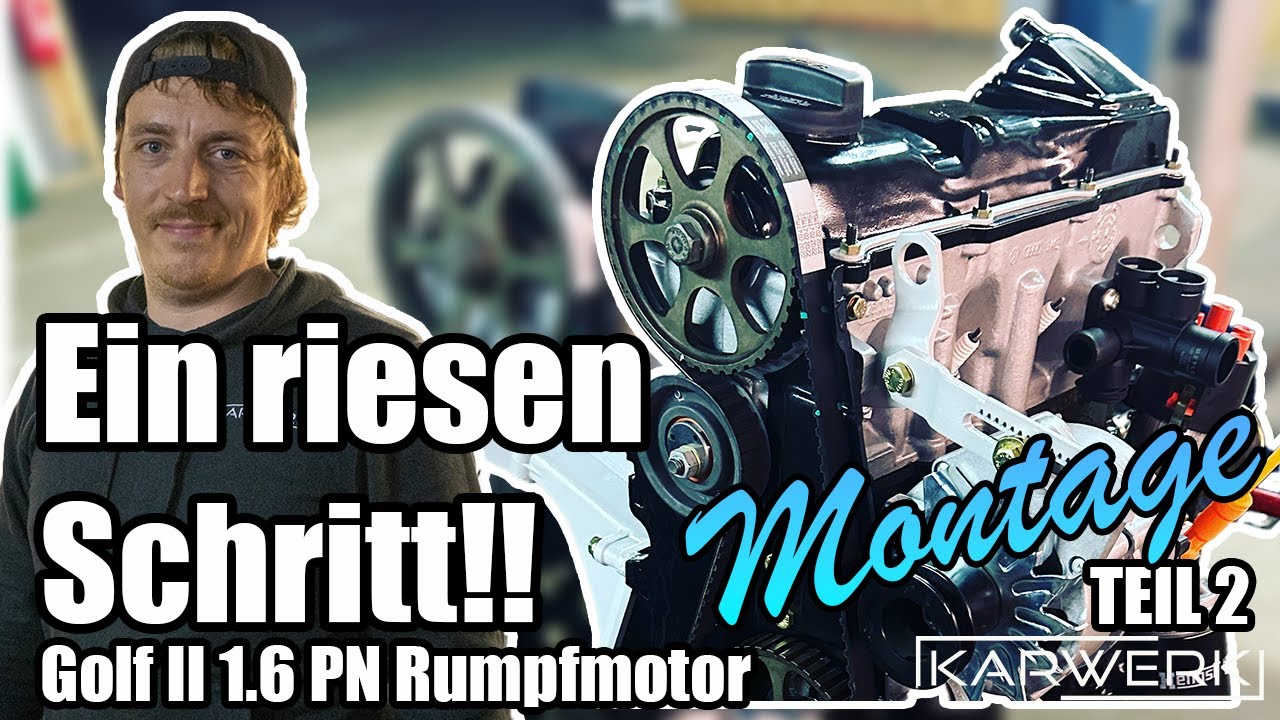 KARWERK | Endlich ist es soweit!! | Montage Motor 1.6 PN Golf 2 Projekt