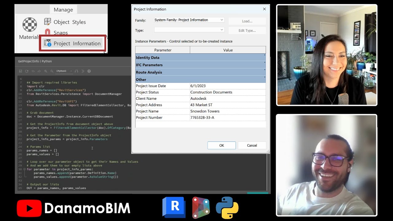 Python for Revit Tools - Ep006 - Get Project Information from the Revit Document