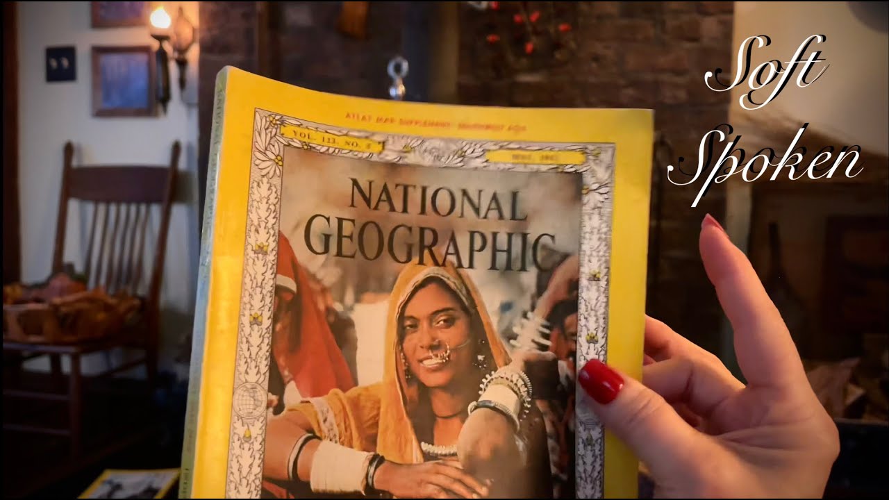 ASMR Request/ Vintage National Geographic (Soft Spoken only) Page turning & reading 1963 Magazine