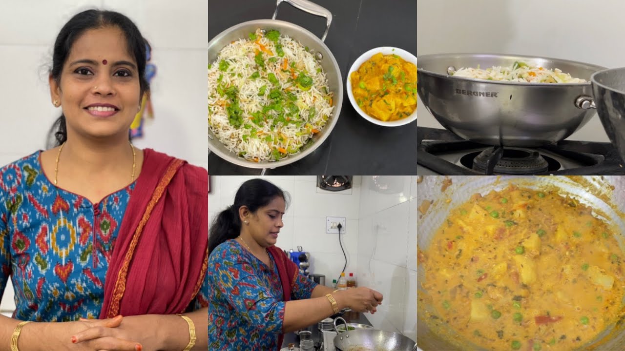 Sunday Spl | Potato Peas Gravy | Mixed Veg Rice | Side dish for Naan | Chapathi | Lunch Box Receipe