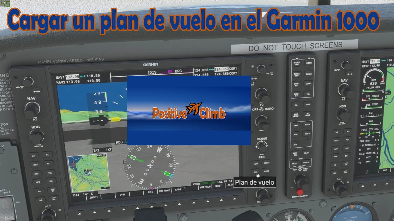 Tutorial | CESSNA 172 GARMIN 1000 | Como cargar un plan de vuelo en el Garmin1000