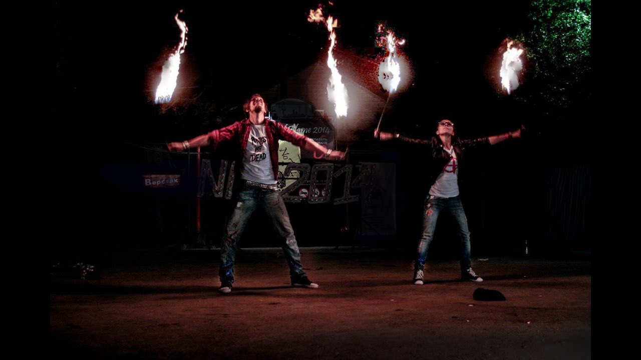 🔥 Partner Poi Performance - IMPROVED (fire by Stefan&Kate) @Russian East Fire fest 2014 🔥