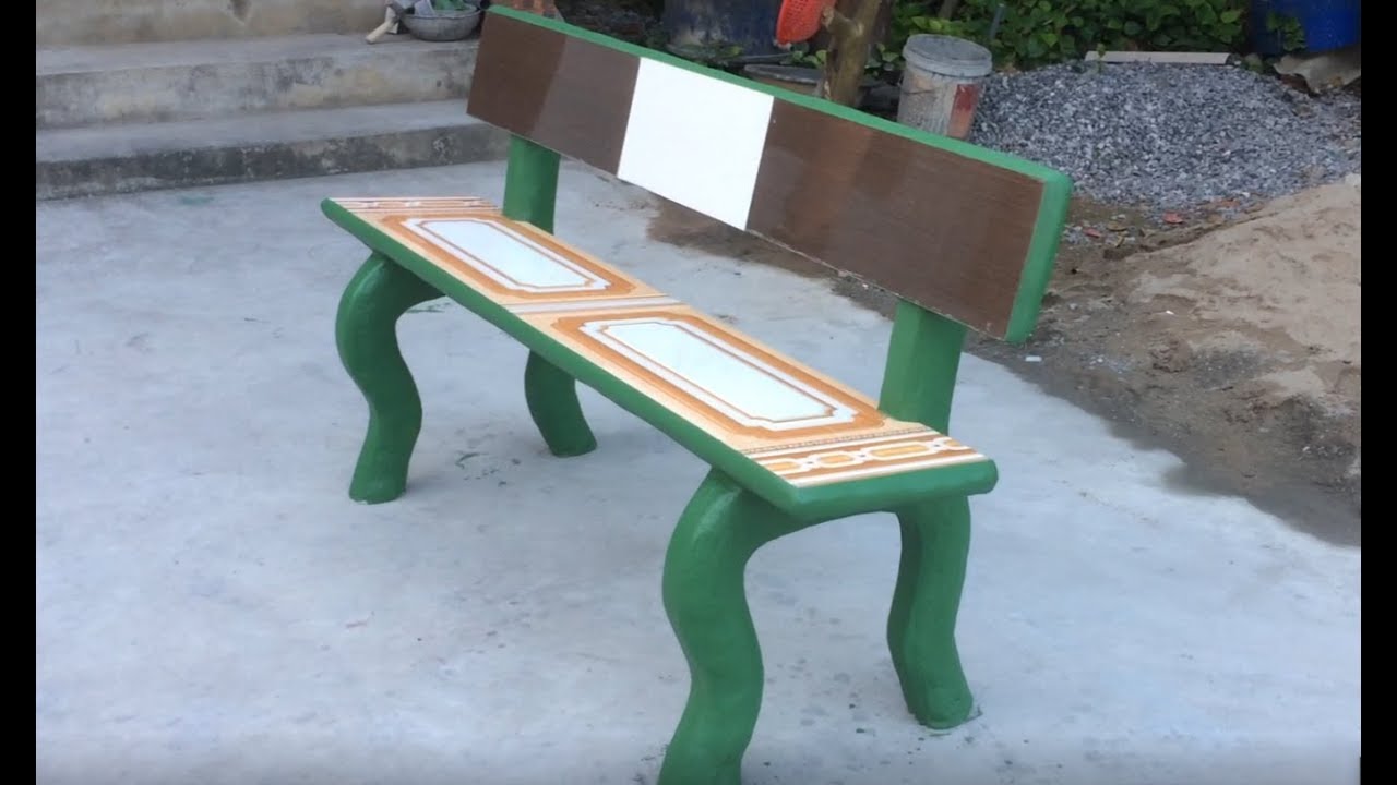 The Gardener Made A Handmade Cement Chair And Ceramic Tiles // Nice And Easy