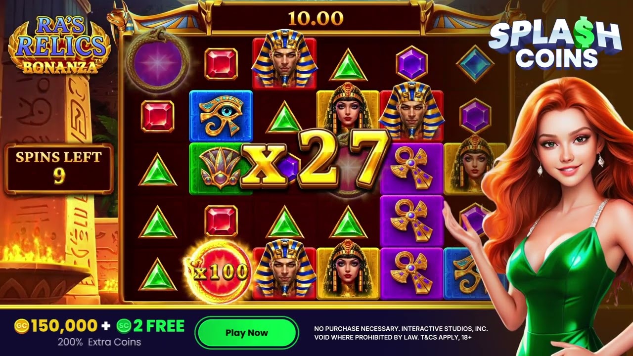 EPIC JACKPOT Hit in Ra's Relics Bonanza ⚱️ Splash Coins Online Social Casino