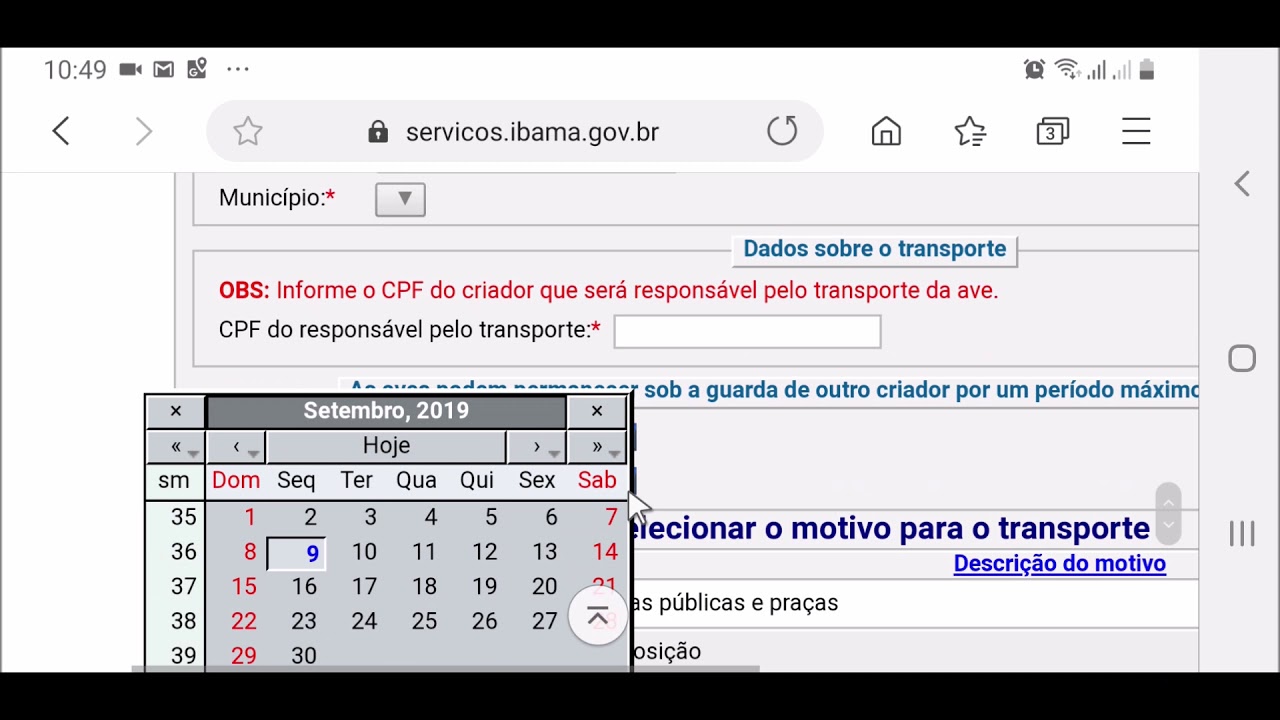 COMO EMITIR GUIA DE TRANSPORTE PARA PÁSSAROS NO SISPASS