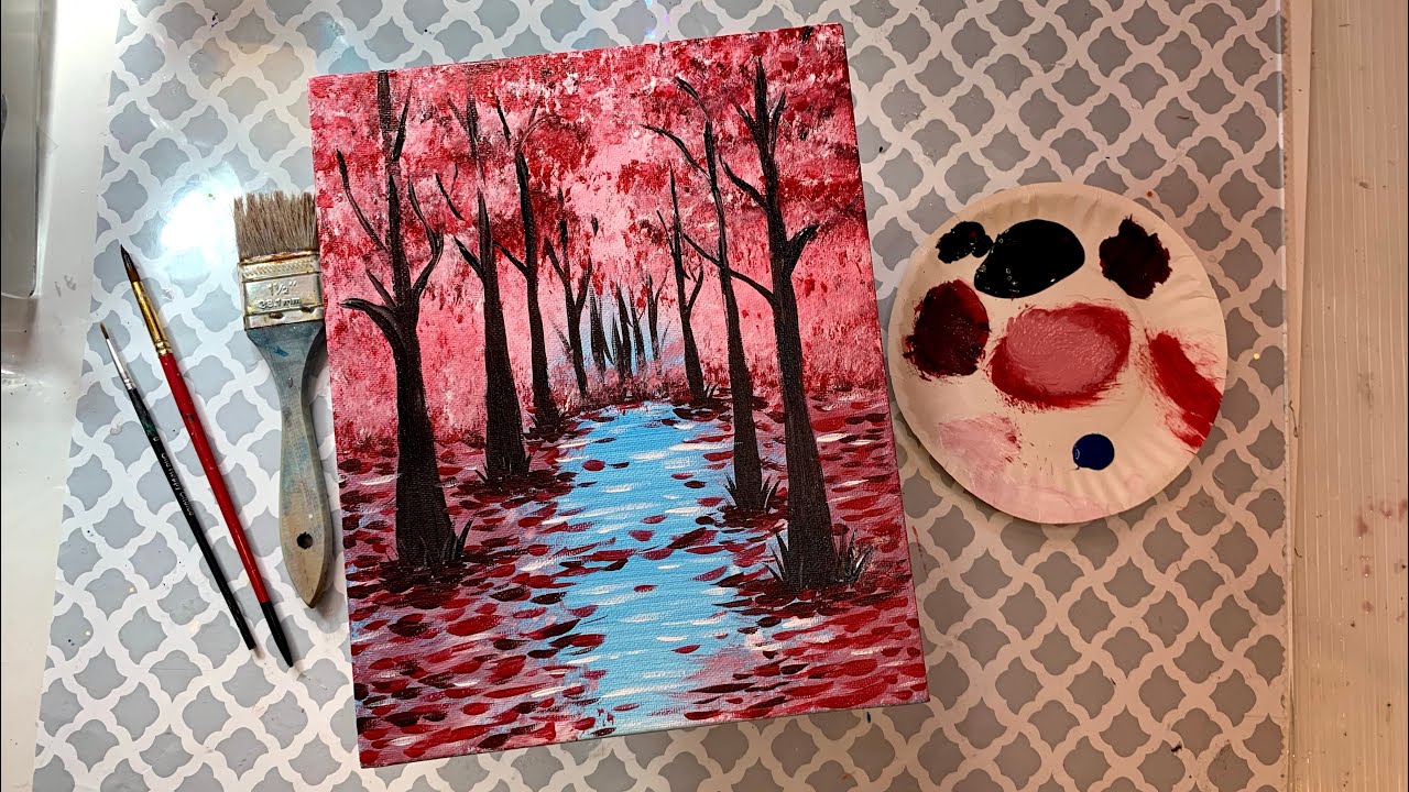 Paint with me!! Acrylic Step by Step Painting for Beginners | Pathless Travel