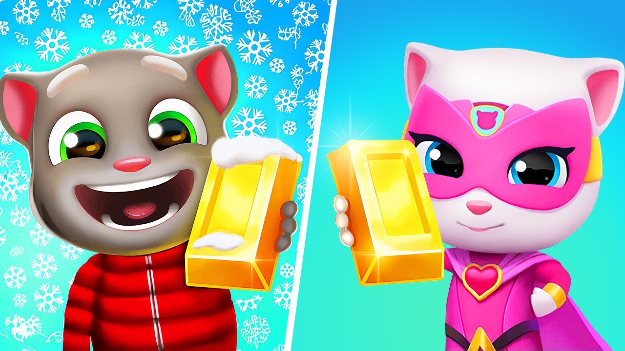 Talking Tom Cat vs Talking Tom Gold Run, Talking Tom Hero Dash Gameplay, My Talking Tom Friends Game