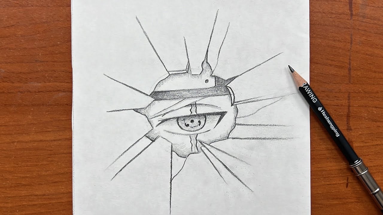 Easy to draw | How to draw Kakashi’eye with pencil | step-by-step