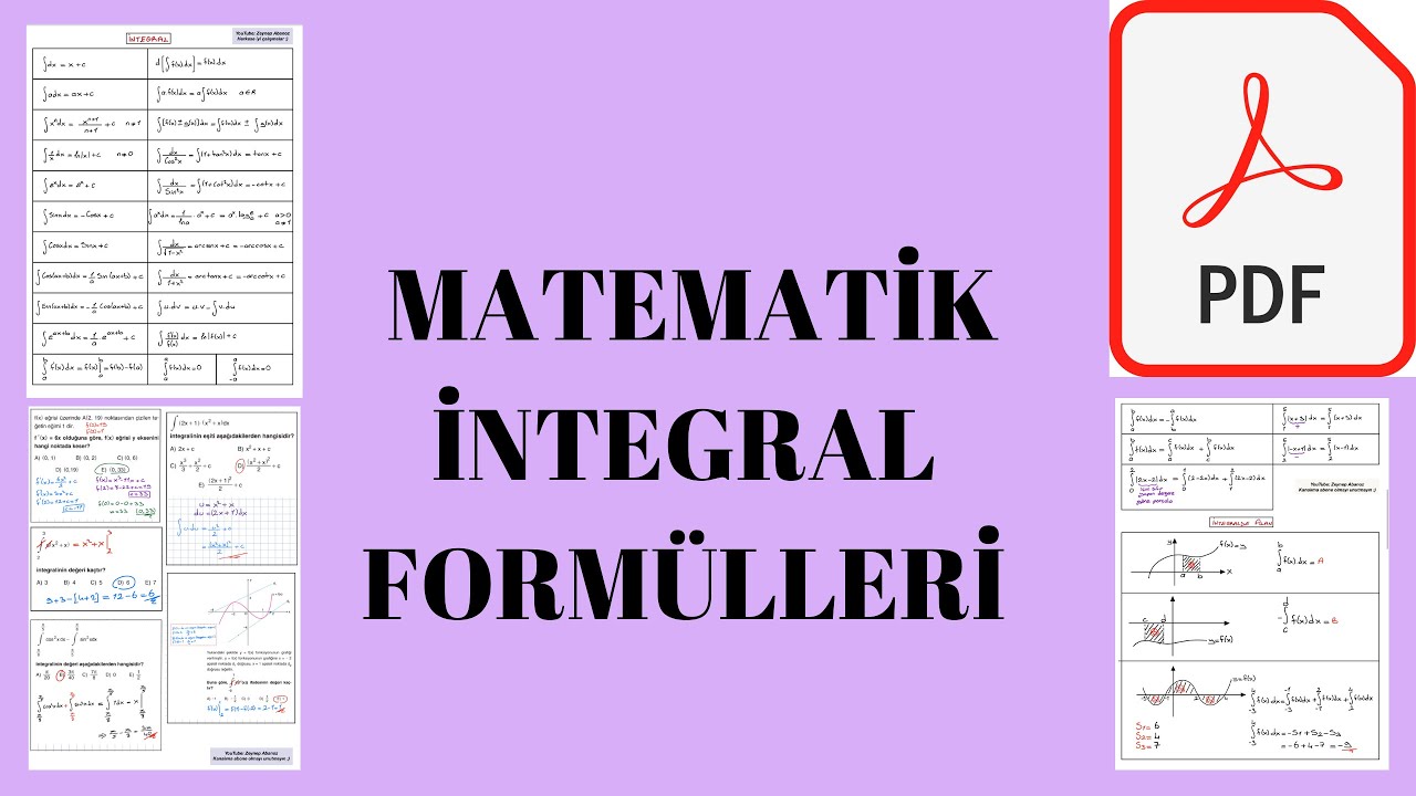 Matematik | İntegral Formülleri | PDF Notu 👇