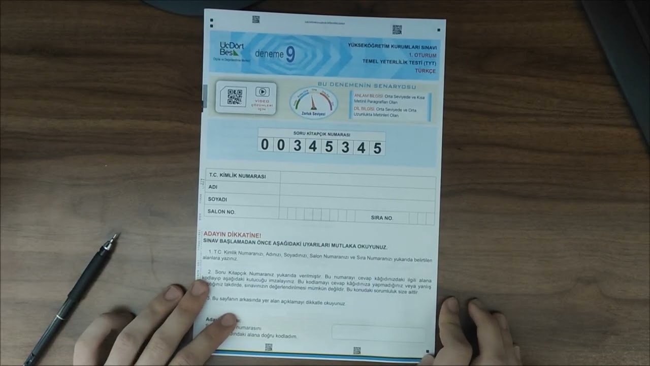 345 Türkiye geneli tyt deneme sınavı incelemesi ve analizi 
