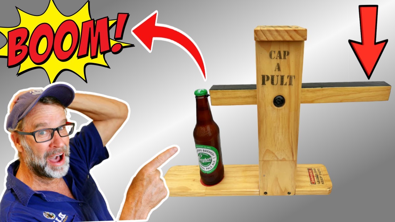 Scrap Wood Project! CRAZY Bottle Opener…Catapult Style!!