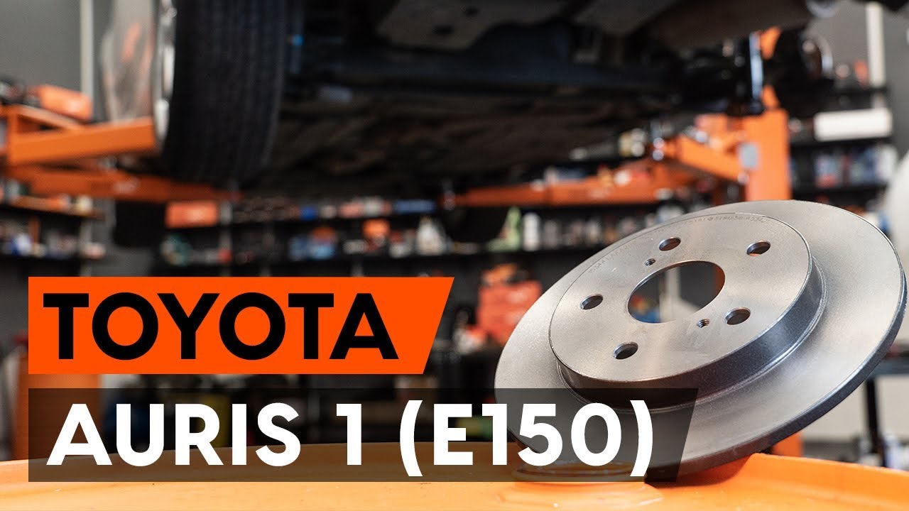How to change rear brake discs / rear brake rotors on TOYOTA AURIS 1 (E150) [TUTORIAL AUTODOC]