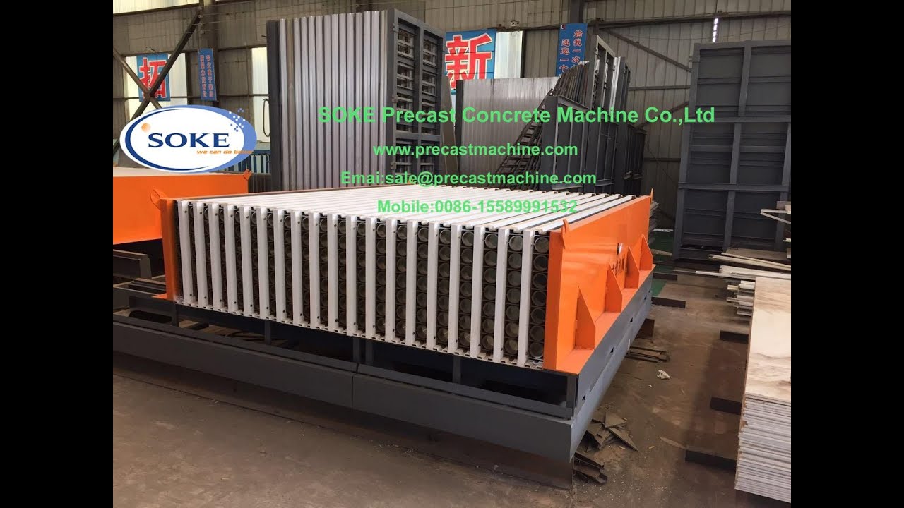 Lightweight hollow core wall panel machine