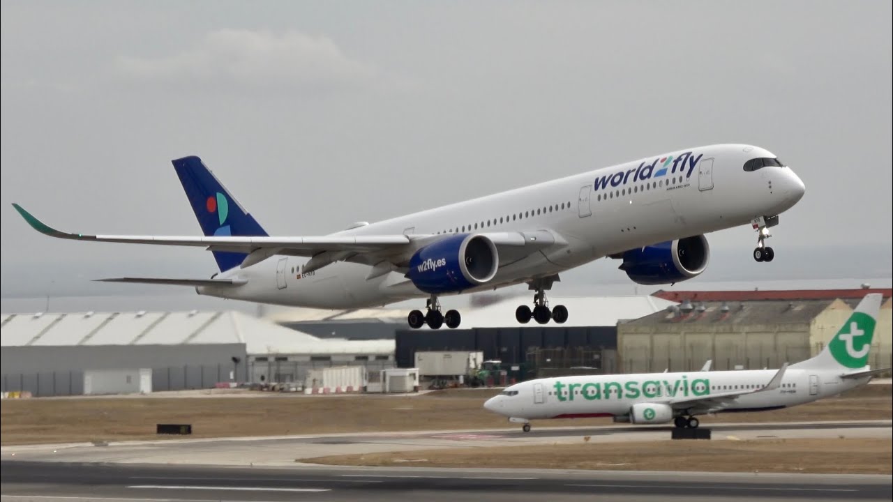 Impressive Airbus A350 Short Takeoff from Lisbon Airport
