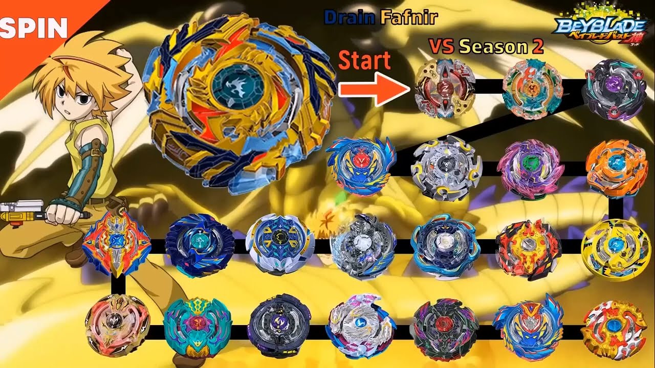 【Drain Fafnir VS ALL Beyblade Burst God marathon】  ベイブレードバースト神 베이블레이드 버스트 갓 드레인 파브닐
