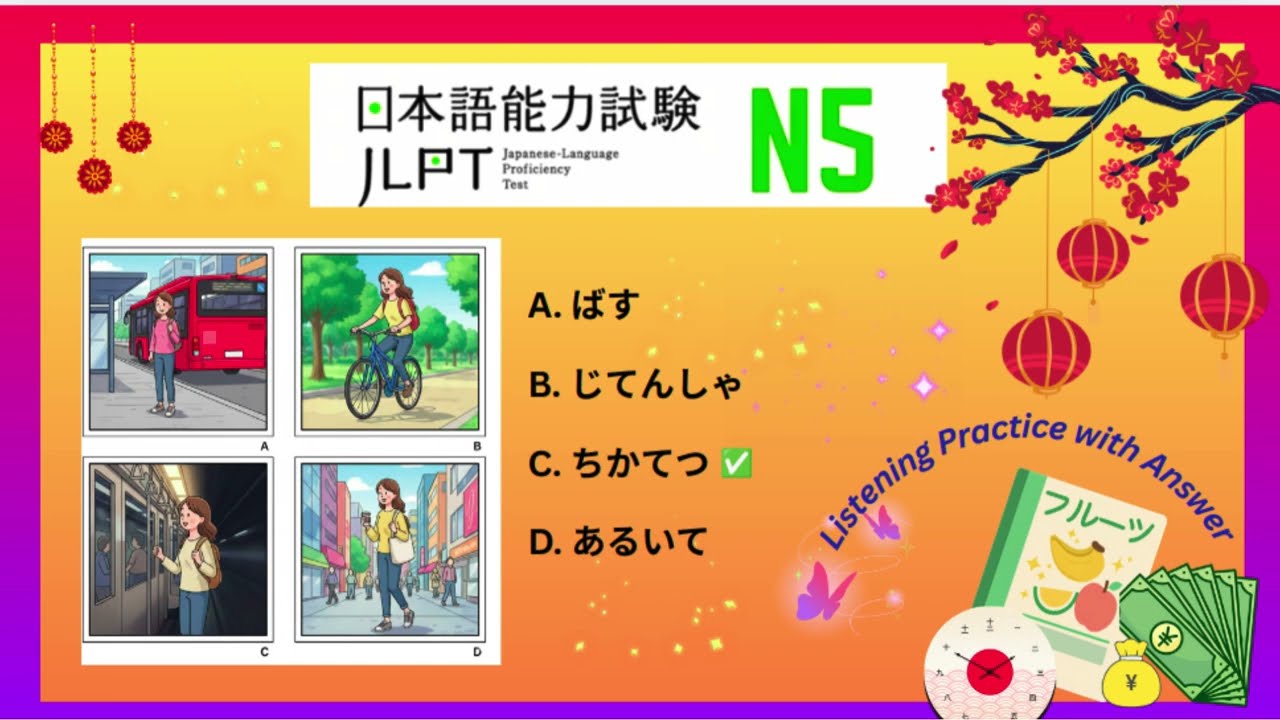 Japanese Listening Test N5 | Listen Carefully and Select One Answer