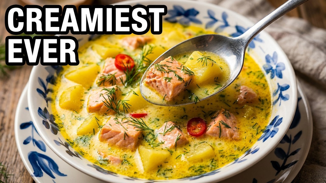 Salmon soup, creamy and easy to make