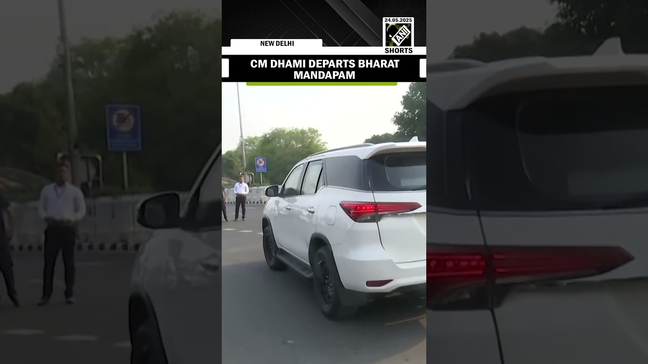 Uttarakhand CM Pushkar Dhami departs from Bharat Mandapam after attending NITI Aayog meeting