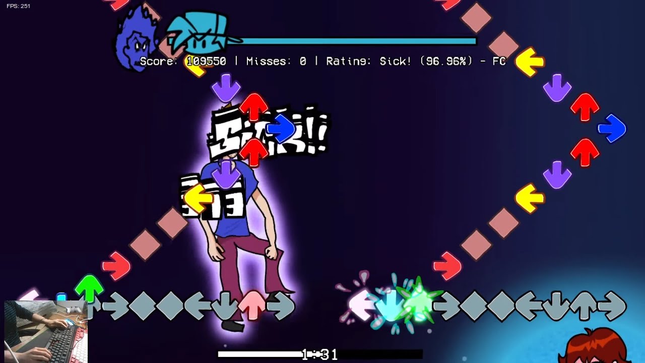 [FNF]blue shaggy and 10keys...SPACIAL-COLLAPSE 4MISS CLEAR!!!
