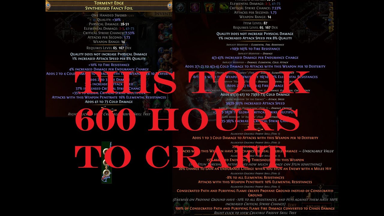 [PoE 3.21] My Biggest Crafting Project Ever - Double Dex Stacking Sword