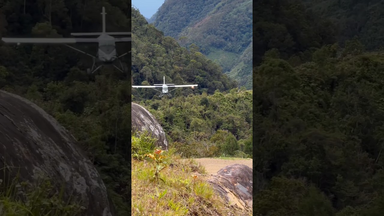Pilot Susi Air Uji Nyali Mendaratkan Pesawat Di Pedalaman Papua #shorts #ujinyali #landing