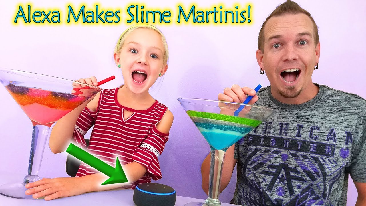 Alexa Picks My Slime Ingredients Challenge!! Slime Martini Smoothie!