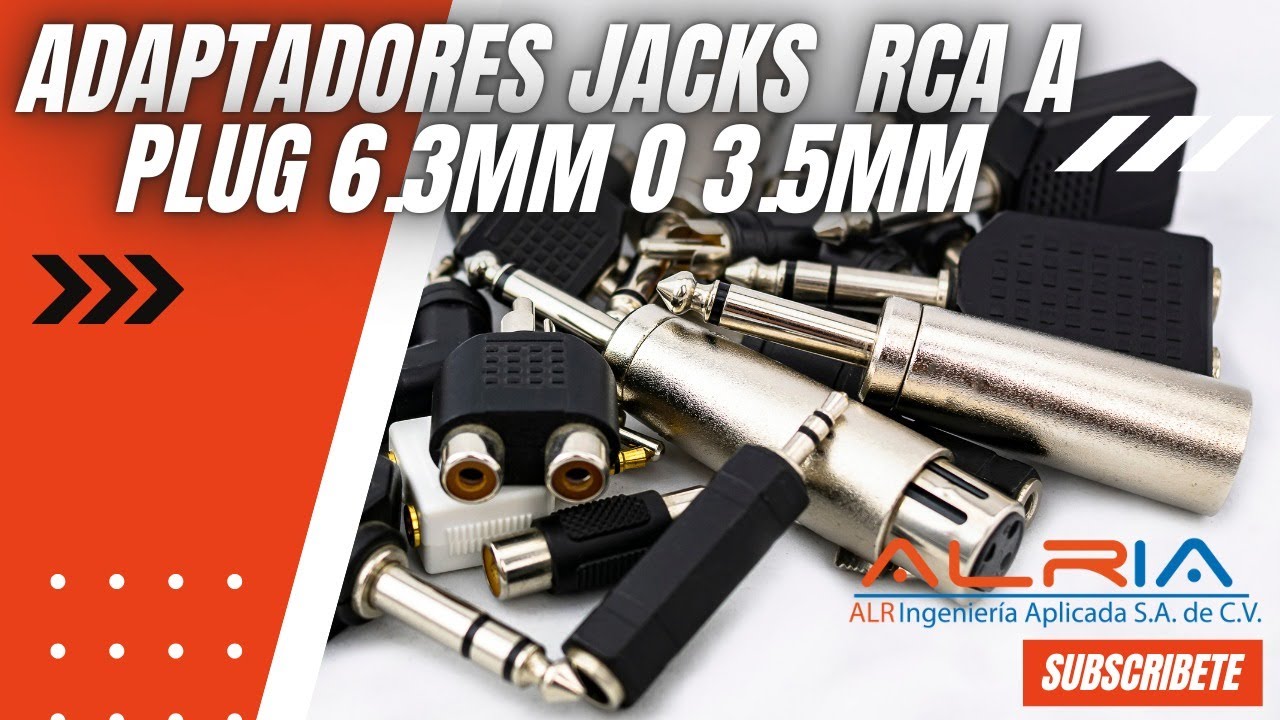 Adaptador de Jack RCA a plug 6.3mm o 3.5mm