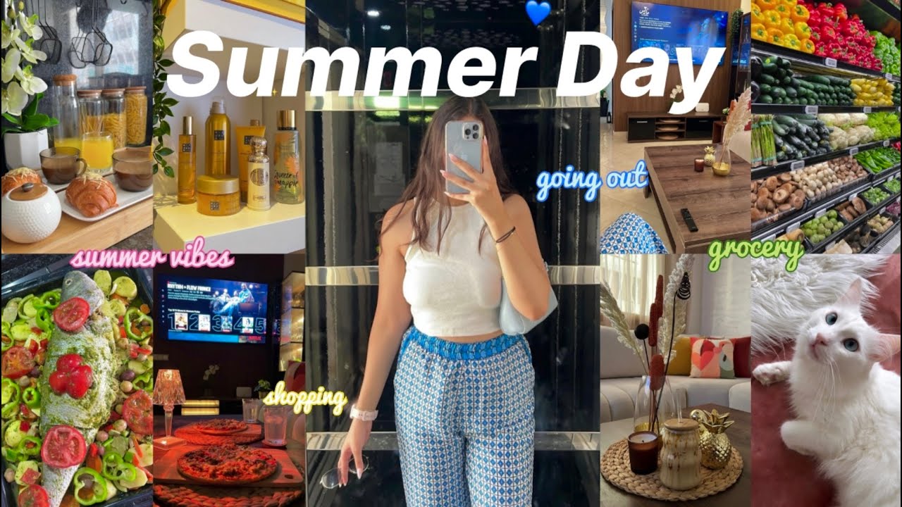 SUMMER day in my life 🥐☀️|دوزو معايا النهار مع الصيف و الملل 🩷🎀(haul🛍️,grocery🛒🥬🍎…)
