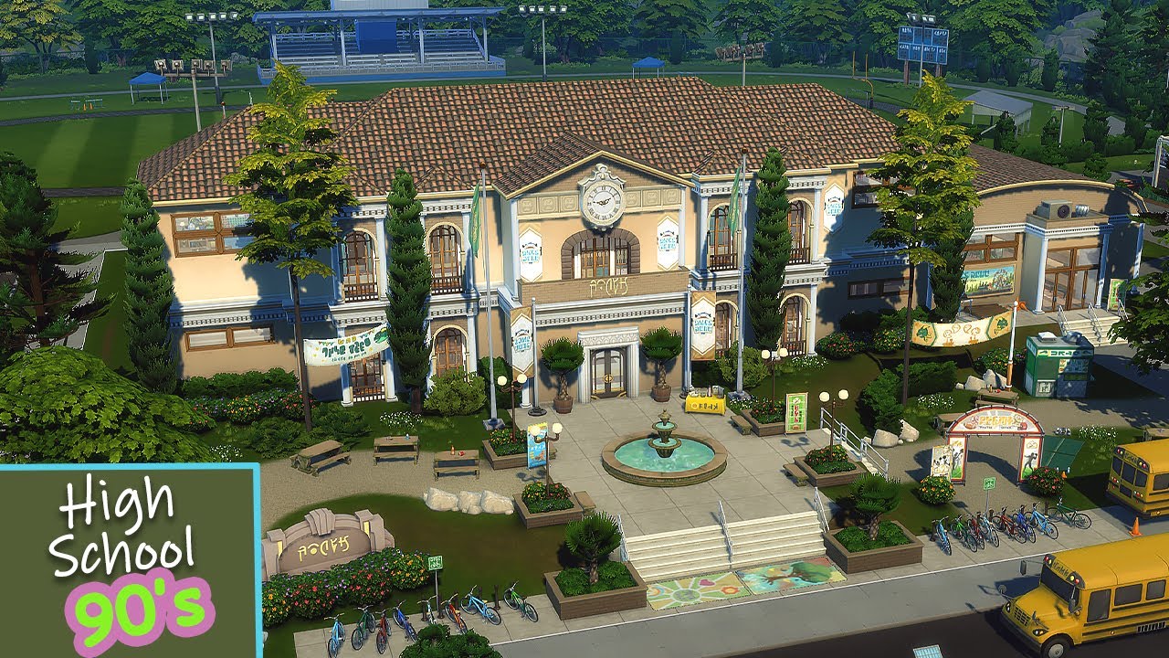 90s HIGH SCHOOL || The Sims 4: High School Years || Speed Build (NO CC)
