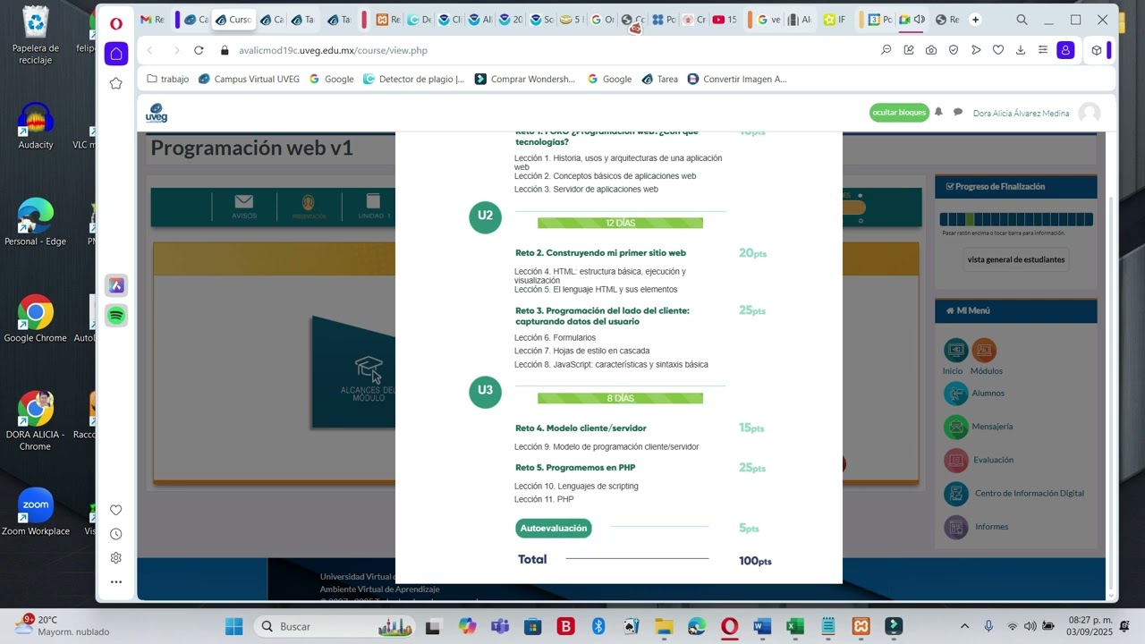 Asesoría Programación web bienvenida 3 septiembre