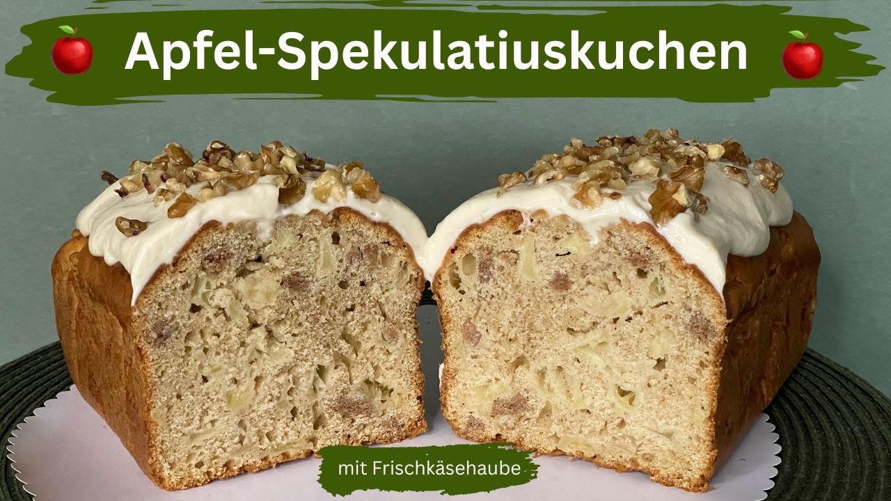 Apfel Spekulatiuskuchen mit Frischkäsehaube