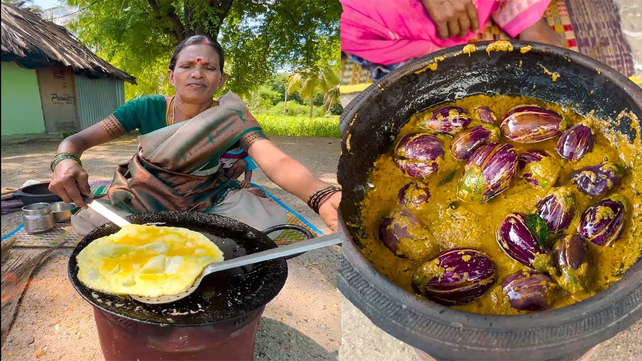 Egg Ambulet Curry | Katharikai Oil Koottu Kulambu | Watermelon Skin Alwa Sweet | Side Dish Recipes