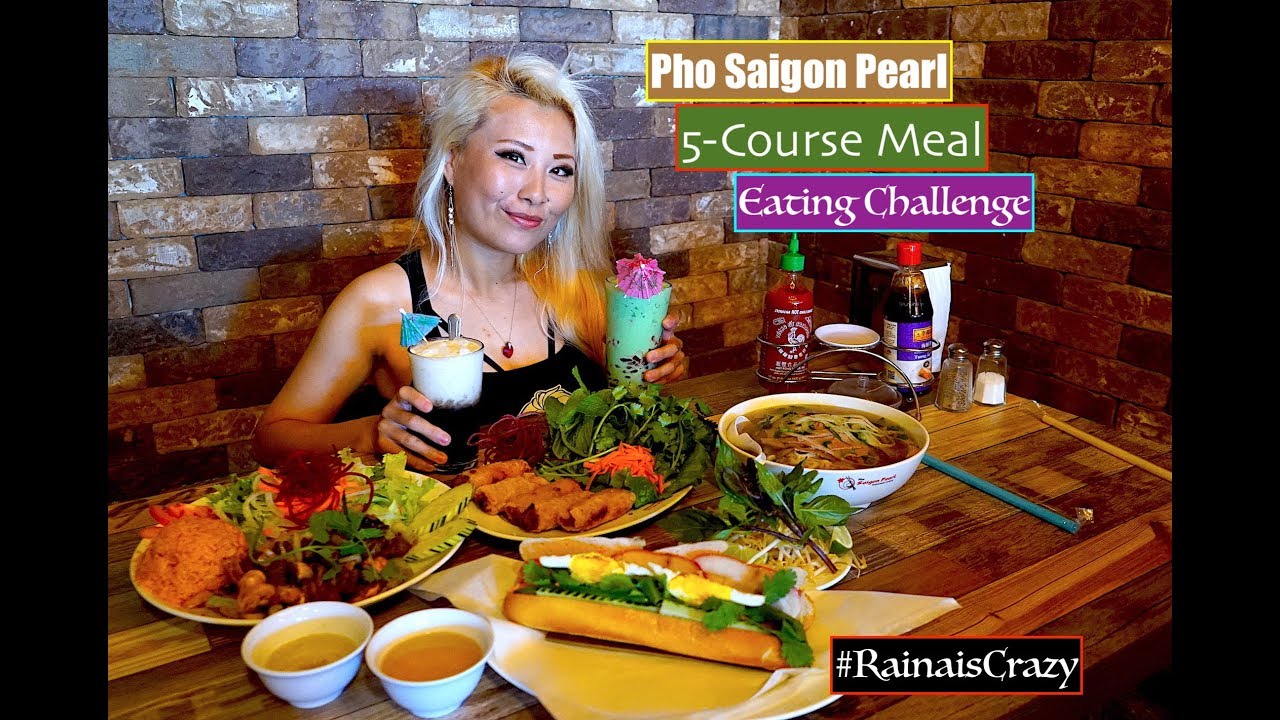5-Course Vietnamese Cuisine Eating Challenge | Pho Saigon Pearl | RainaisCrazy