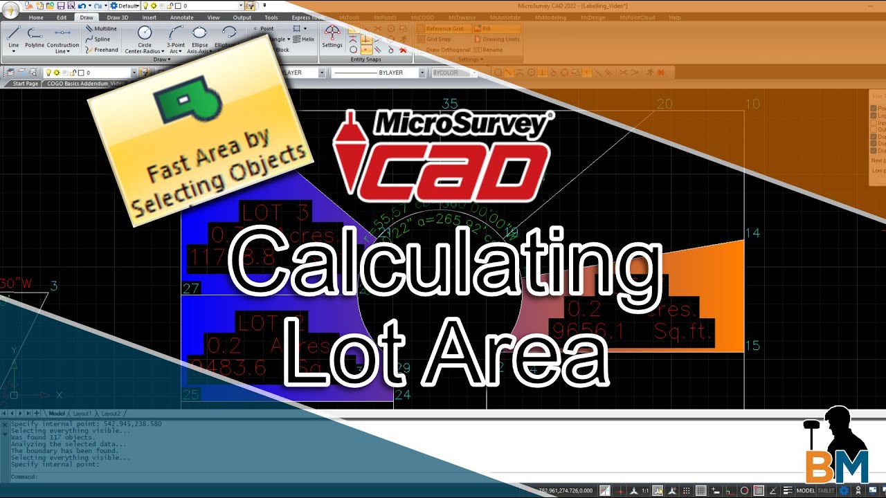 MicroSurvey CAD How to: Calculate Lot Area | Bench Mark