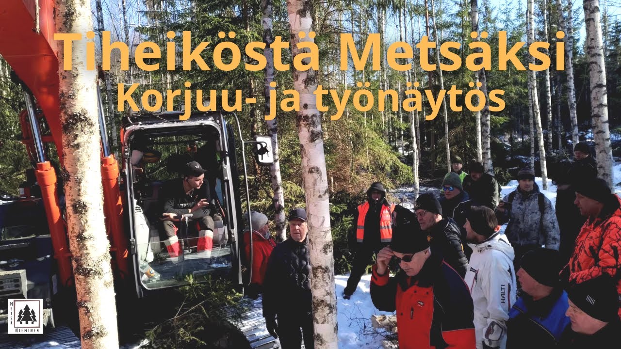Tiheiköstä metsäksi energiapuun korjuu- ja työnäytös. Ulvila, Satakunta 9.3.2023. Videokooste