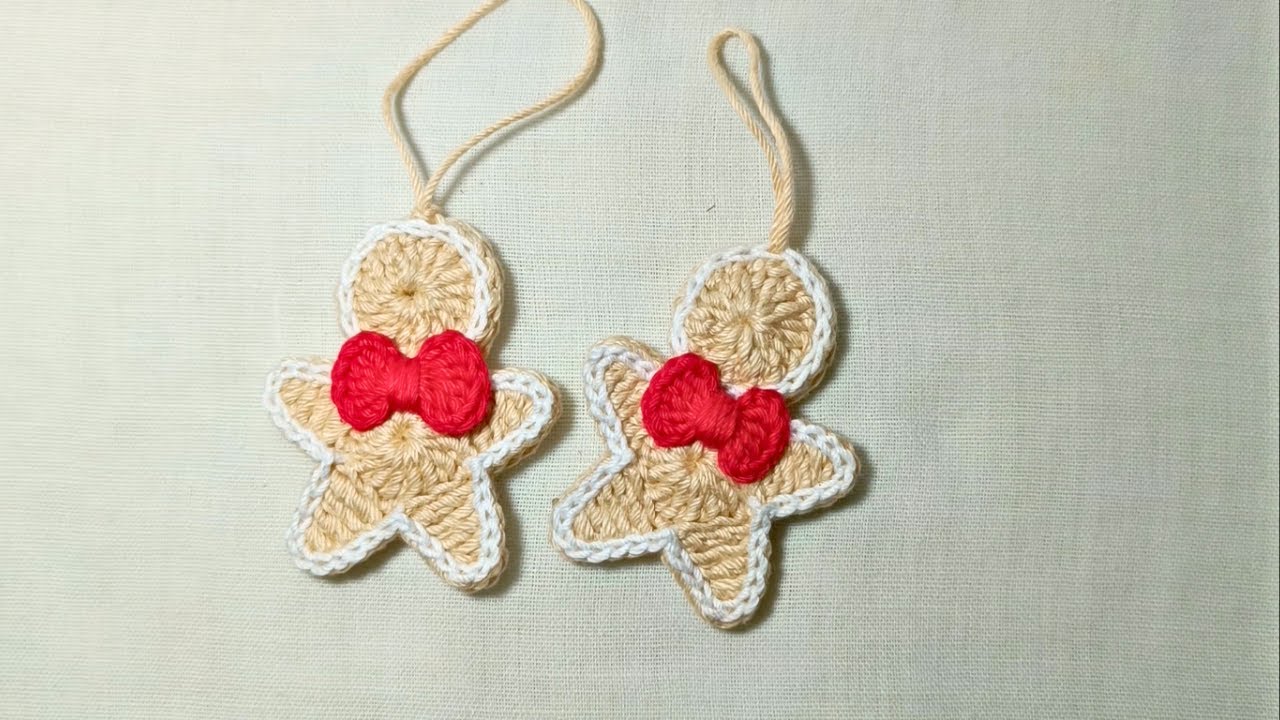 Enfeite para Arvore de Natal | Biscoito de Gengibre de Crochê
