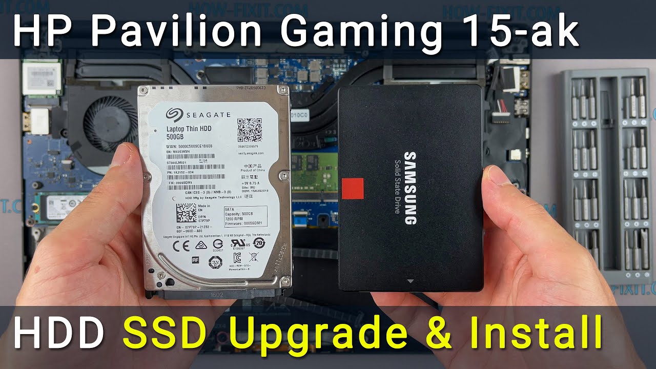 Замена и установка SSD или жестки диск в ноутбук HP Pavilion Gaming 15-ak000na