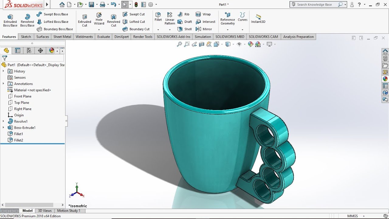 Design a Coffee Mug Utilizing solidworks