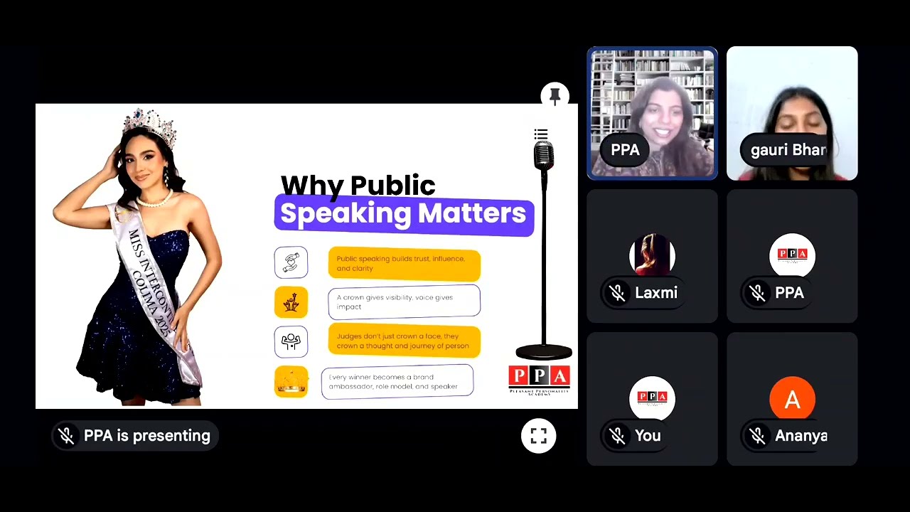 Webinar by Coach Manisha , why public speaking for beauty pageant participants , Feb 2026