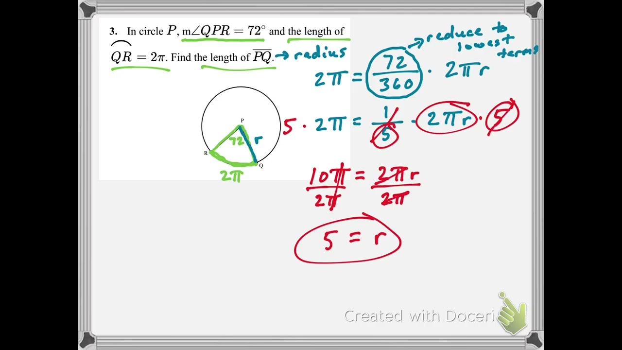 Arc Length and Area of Sector Intro