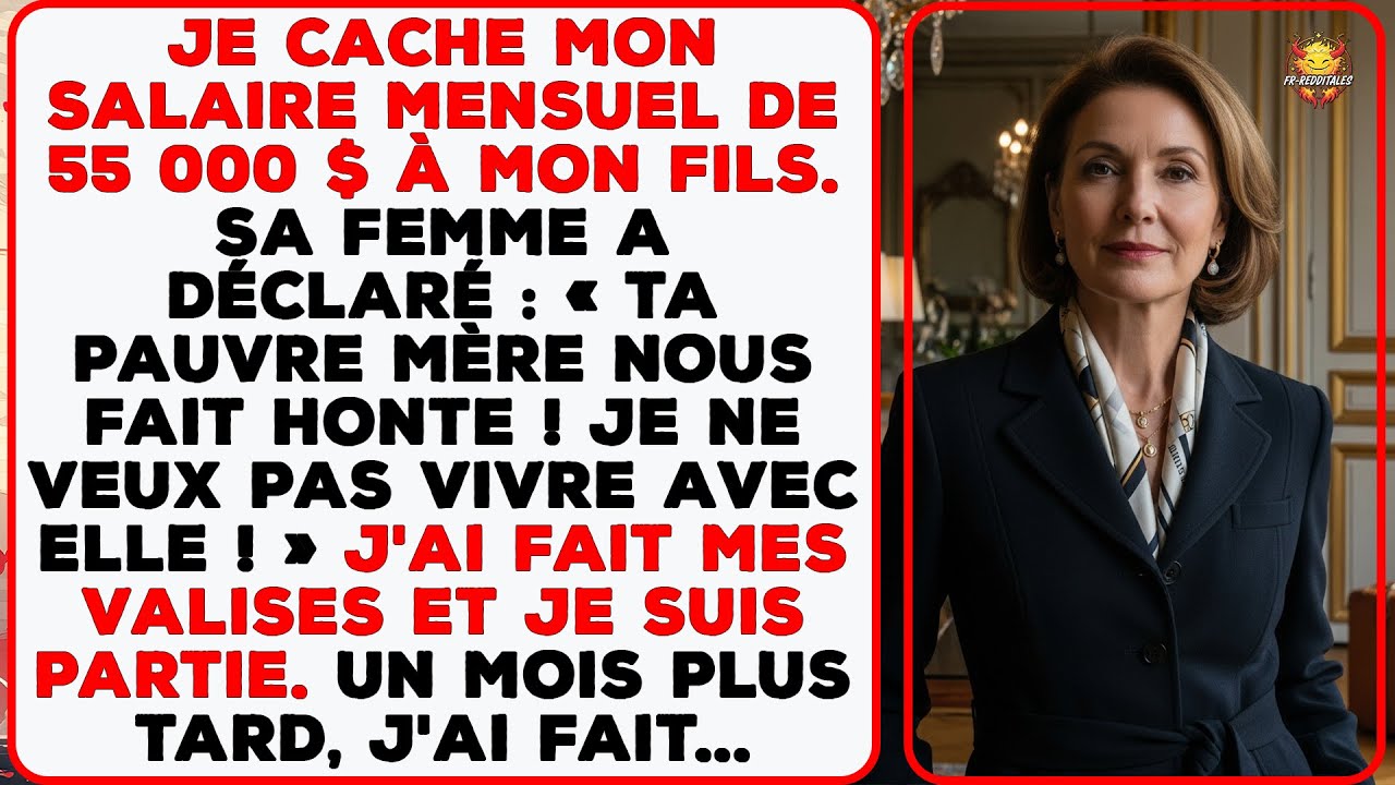 Je cachais mes 55 000 $/mois. Ma belle-fille a dit : « Ta mère nous fait honte. » Alors je...