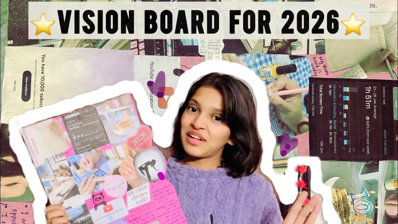 My first ever vision board🪄⭐️for 2026#visionboard #manifestation #2026 #vision #vlog 