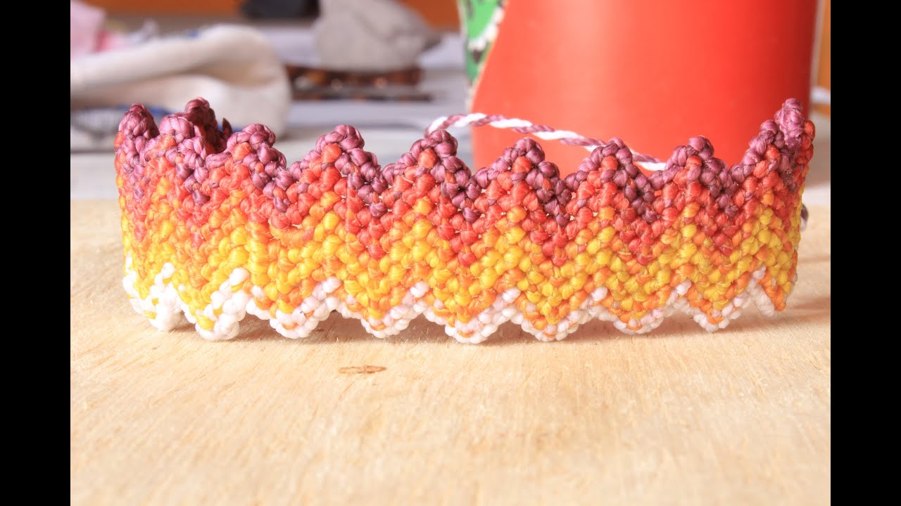como hacer pulsera macrame punto arroz o camino del inca