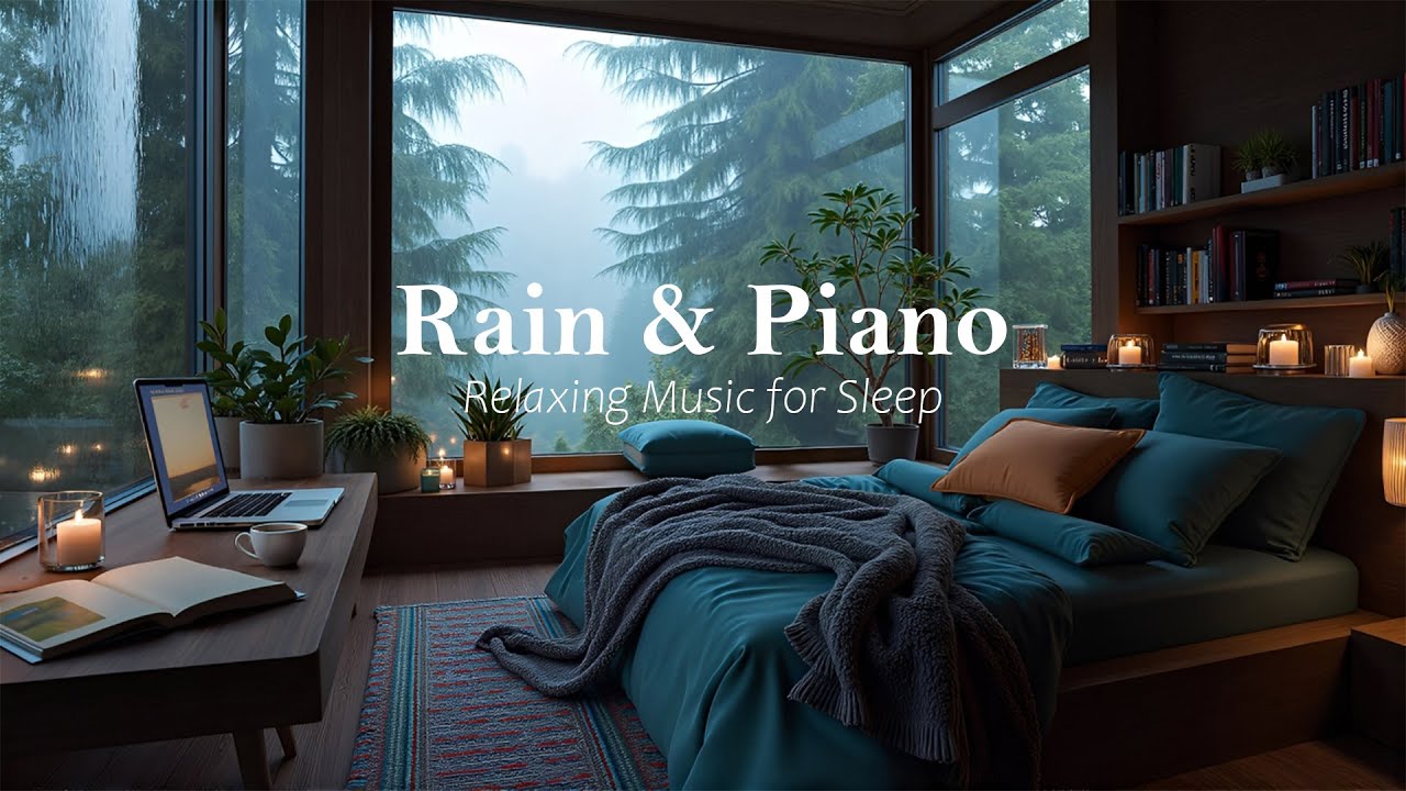 Rainy Night Piano ☔ Relaxing Sleep Music with Rain for Stress Relief, Calm Dreams & Peaceful Mind