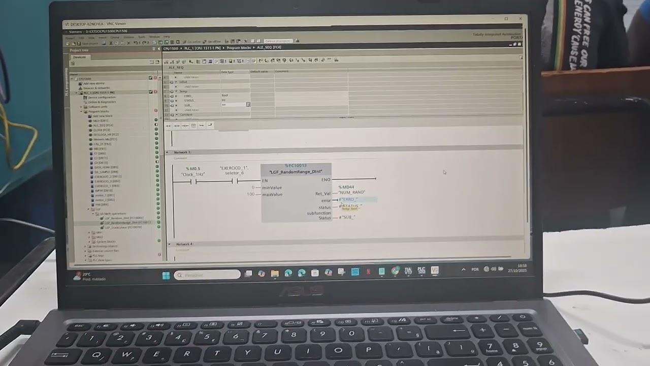 AULA 27/10 PARTE 1 CURSO TIA PORTAL - EXERCÍCIO NÚMERO ALEATÓRIO PARTE 2