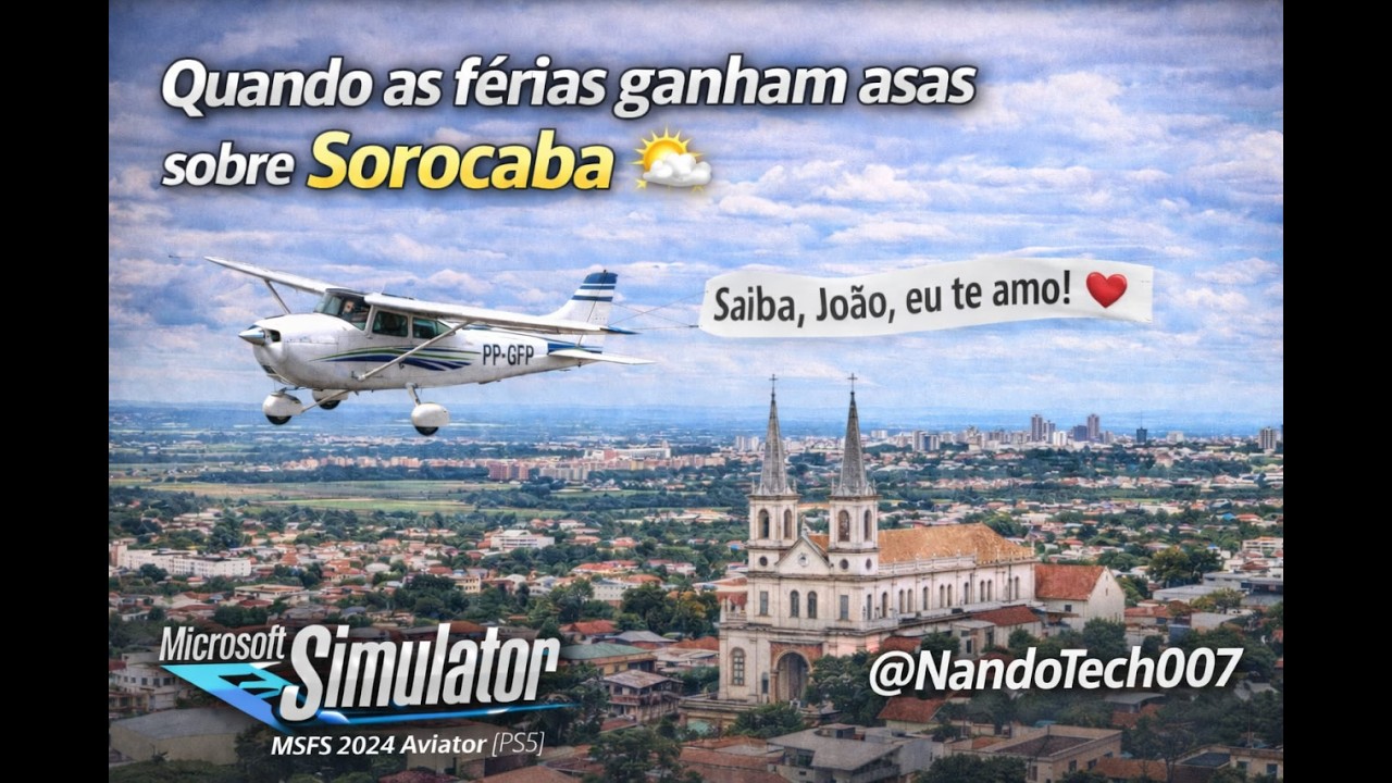 Quando as férias ganham asas sobre Sorocaba 🌤️ | MSFS 2024 Aviator [PS5]