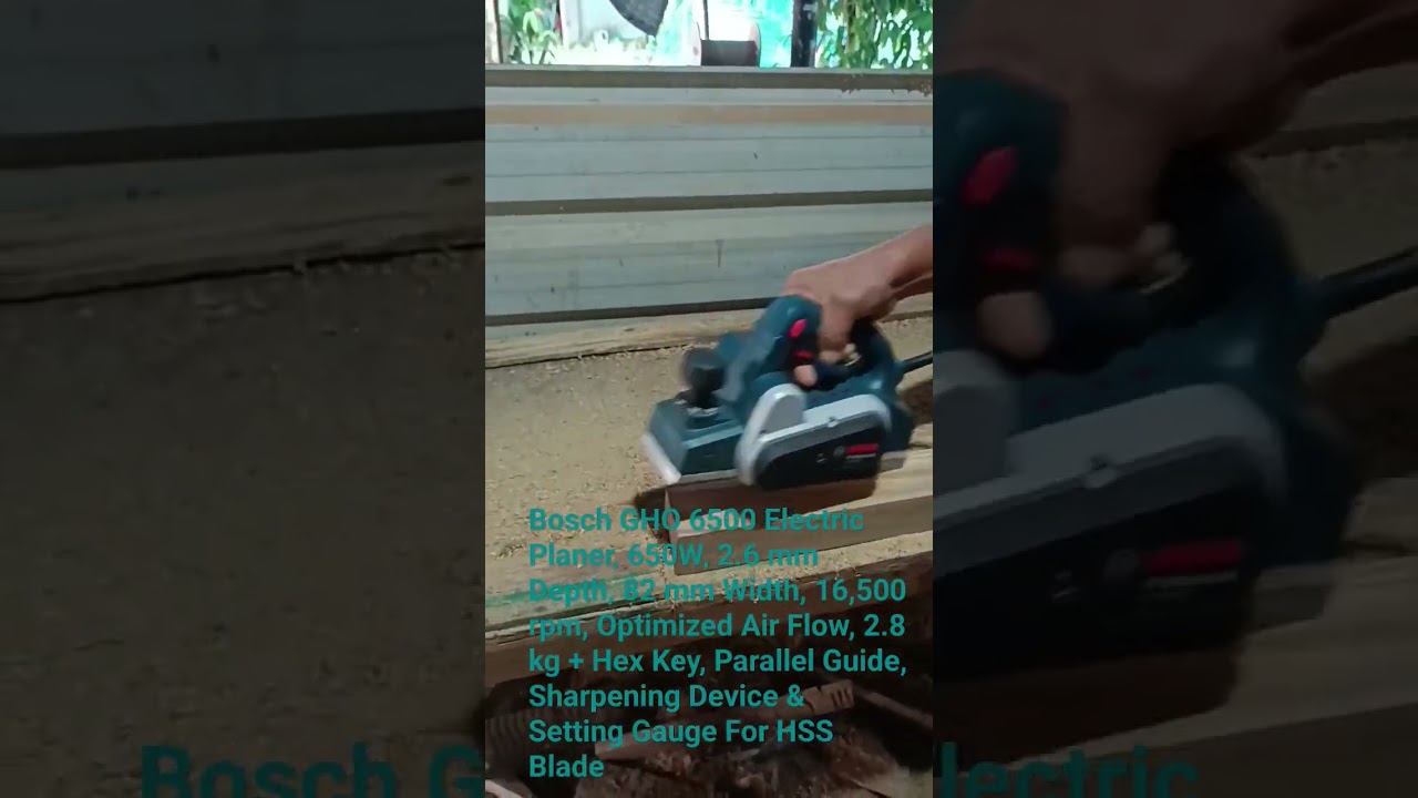 Bosch GHO 6500 Electric Planer, 650W, 2.6 mm Depth, 82 mm Width, 16,500 rpm. #bosch #boschtools