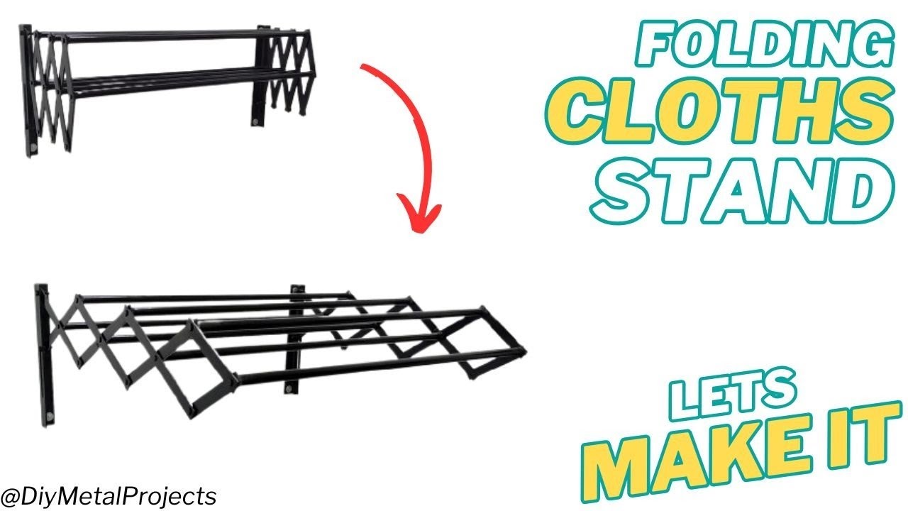 Wall Mounted Folding Clothes Drying Rack | Easy Space Saving DIY @DiyMetalProjects