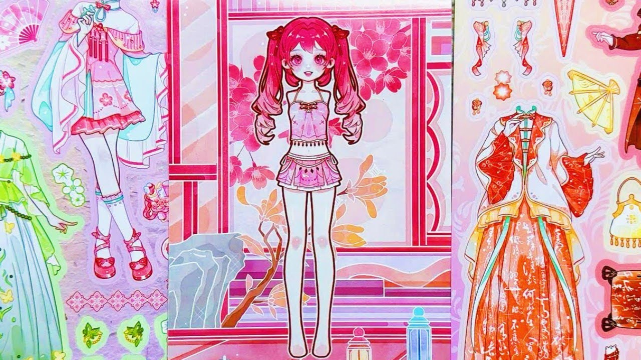 🌸Beautiful Asian Anime Girl Stickers✨| Elegant Hanfu Dress-Up Sticker Set