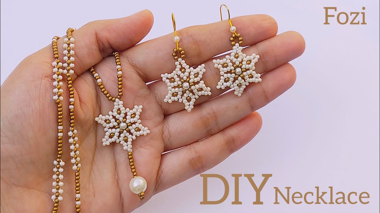 DIY beaded snowflake necklace | Christmas special Seed Beads jewelry